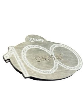 Disney 100 Cast Member Commemorative Gift Name Tag Lindsay Badge Lithograph 2023